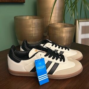 Adidas Samba Black and Tan / Sand Strata Sneakers Men’s 8 Women’s 9 NWOB